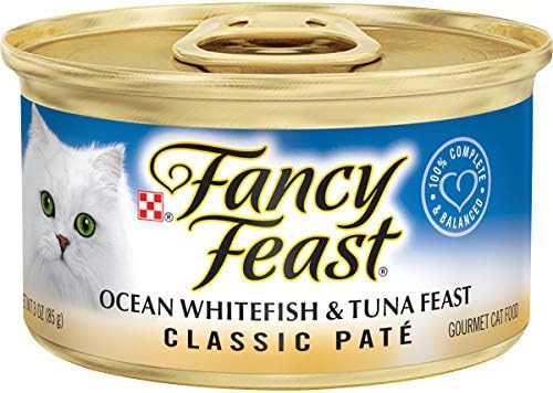 Purina Fancy Feast Tahılsız Pate Islak Kedi Maması, Klasik Pate Okyanus Beyaz Balığı ve Ton Balığı Ziyafeti - (24) 3 oz. Oluyor