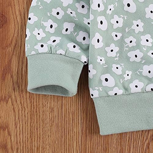 Bebek Kız Kış Güz Kıyafetler Küçük Papatya Baskı Kazak Kazak Tops + Cep Pantolon Tayt + Kafa Kıyafetler Set …