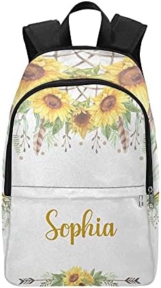 Kişiselleştirilmiş yaz ayçiçeği çiçek sırt çantası rahat seyahat sırt çantası erkek kadın hediye için