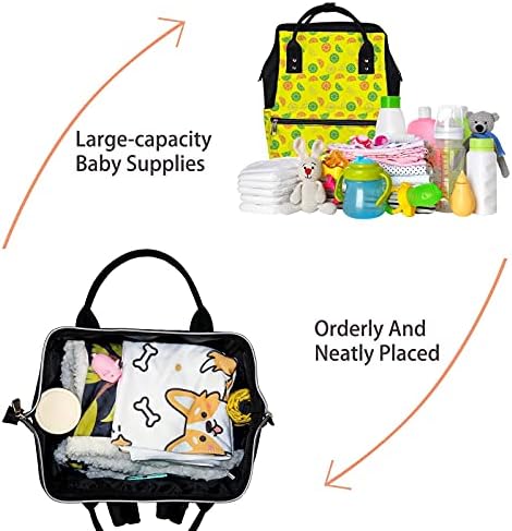Çok Renkli Limon Meyve Dilimi Bebek Bezi Çantası Sırt Çantası, su geçirmez sırt çantası Bebek Bezi Değiştirme Çantaları Seyahat