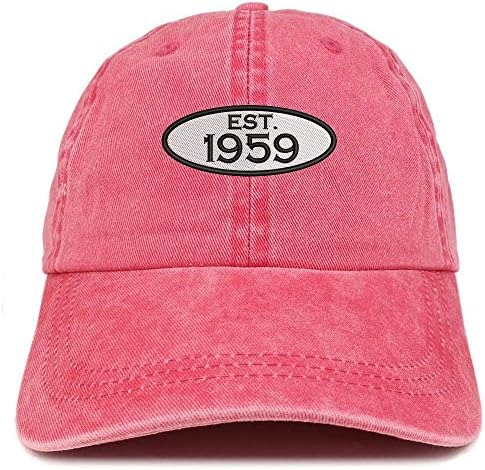 Üst Düzey Giyim Kurulan 1959 61 Doğum Günü İşlemeli Düşük Profil Yapılandırılmamış Pigment Boyalı Unisex Beyzbol Baba Şapka