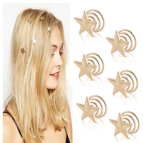 Aysekone 6 adet / paket Narin Nedime Hediye Altın Düğün Saç Pins Klipler Gelin Yıldız Firkete Spiral Saç Pençe Sopa Şapkalar