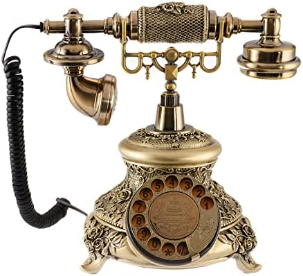 Dyna-Living Vintage Telefon Antika Döner Arama Telefon Retro Sabit Telefonlar Dekor Eski Moda Antika Telefon Ev Otel ofis Dekorasyonu