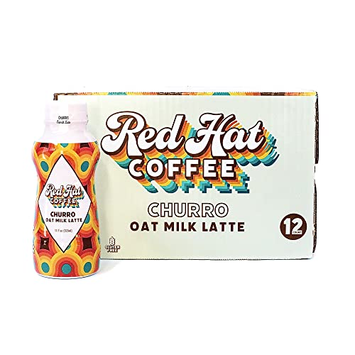 Red Hat Kahve Yulaf Sütü Soğuk Demleme Latte-Churro Lezzet / Bitki Bazlı, Süt İçermeyen, Glutensiz, Vegan / Yakala ve Git Kahve