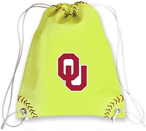 Oklahoma Sooners Softball Deri İpli Omuz Sırt Çantası-softball ile aynı malzemelerden üretilmiştir - Gerçek kırmızı dikişli