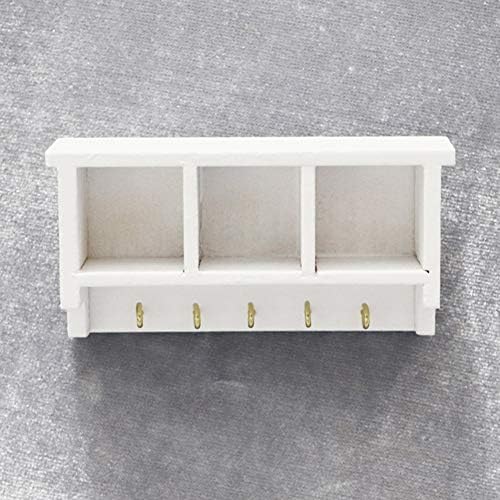 lEIsr00y 1/12 Mini ahşap depolama raf kanca mutfak mobilya aksesuar beyaz beyaz