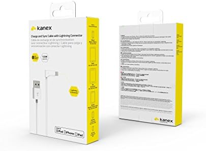 Kanex (8) Paketi Apple Sertifikalı Şarj ve Senkronizasyon 90 Derece Açılı Yıldırım Bağlantı Kabloları-4,9 Fit (1,5 Metre) Beyaz