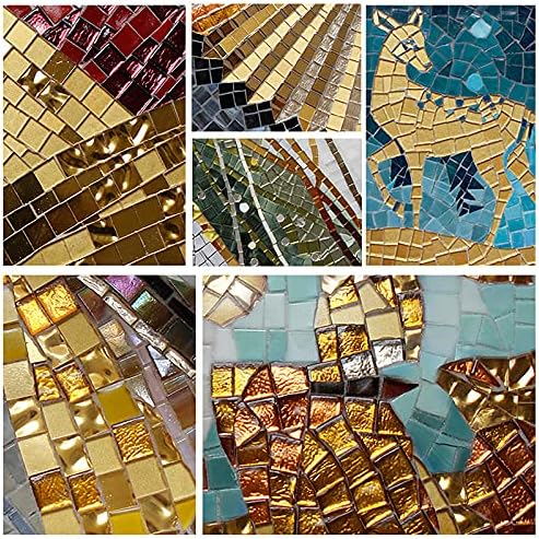 Mozaik Fayans 90 Parça / 200g Paketi Vitray Mozaik Mozaik Karo Malzemeleri Ev Dekorasyon için, DIY El Sanatları, Tabaklar,
