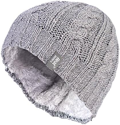 Isı TUTUCULAR-Kadın Termal Polar Kablo Örme Kış Şapka 3.4 Tog - Bir Boyut