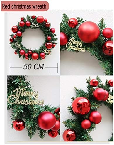 YANXİAOPİNG Noel Çelenk Çelenk Kapı Asılı, Renkli Topları Noel Desen, İç Sundurma ve Bahçe Dekorasyon (50 cm) (Renk: Kırmızı)