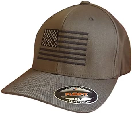 Nihai Amerikan Bayrağı Şapkası-Koyu Gri Flexfit-Katı Alan Yıldızları