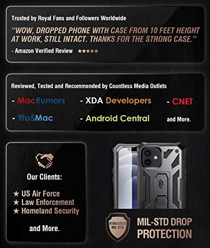 ıphone 12 Mini 5.4 inç Kılıf için Şiirsel Spartan Serisi, Premium Deri Dokulu Tam Gövdeli Sağlam Çift Katmanlı Metalik Renk