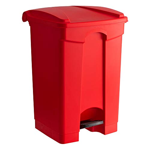 5 Paket! 48 Qt. / 12 Galonluk Kırmızı Dikdörtgen Basamaklı Çöp Kutusu. Çöp kutusu Mutfak çöp tenekesi çöp sepeti geri dönüşüm