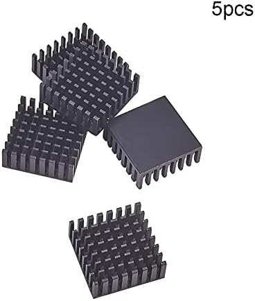 Bettomshin 5 Pcs siyah küçük soğutucu kiti alüminyum soğutucu ısı yaygın soğutma Fin 25x25x10mm için soğutma IC cips 3D yazıcı