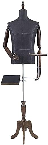 FENGNV Manken Torso Vücut Erkek Büstleri Kukla Manken ile Tripod Standı ve Arms için Pantolon Elbise Ayakkabı Formu Giyim Ekran