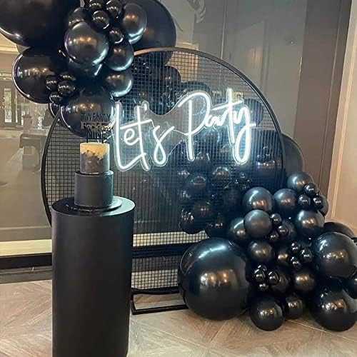 DNBOD Siyah Balonlar Çelenk Kemer Kiti, 96 PCS 18 İnç 12 İnç 10 İnç 5 İnç Siyah Lateks Parti Balonlar için Doğum Günü Partisi