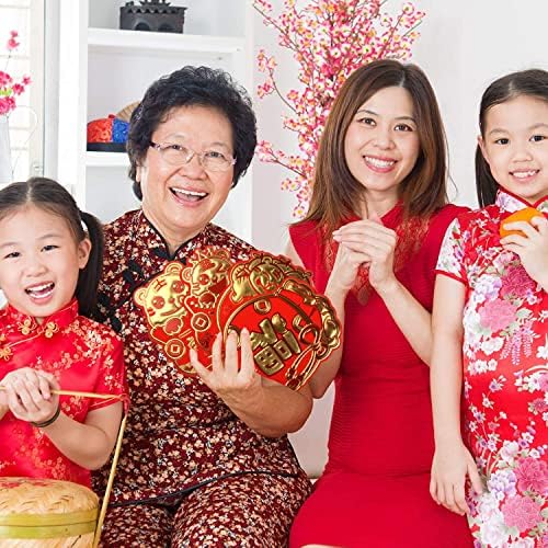 24 Parça Çin Yeni Yılı Kırmızı Zarflar, Kaplan Yılı Büyük Çin Hongbao Yılı 2022 Kırmızı Paketleri Şanslı Para Zarflar için