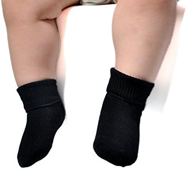 EPEİUS Bebek Çorap Unisex-Bebek Dikişsiz Dönüş Manşet Çorap 6 Çift Paketi Yenidoğan Bebek Yürüyor