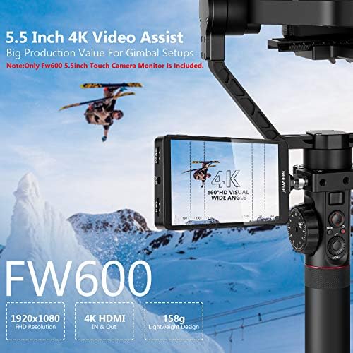 Neewer FW600 5.5-İnç Dokunmatik Ekran Kamera alan monitörü Full HD 1920x1080, 4 K HDMI DC ın/Çıkış RGB Dalga/Vektör Kapsam/3D-LUT,