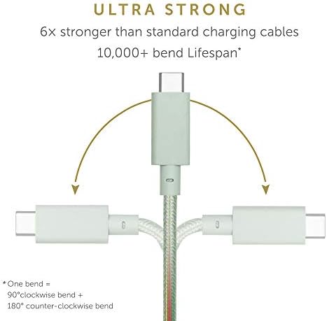 Native Union Type - C Masa Kablosu-USB-C'den USB – C'ye-8ft Çapa Ağırlığına Sahip Ultra Güçlü Kaymaz Şarj Kablosu MacBook ve