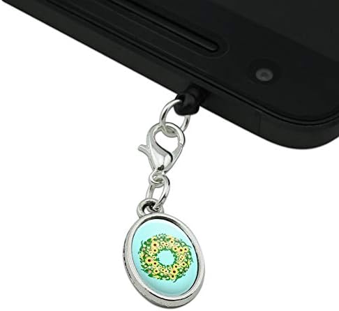 GRAFİK ve DAHA fazlası yaz çelenk ayçiçeği cep telefonu kulaklık jakı Oval çekicilik iPhone iPod Galaxy için uygun
