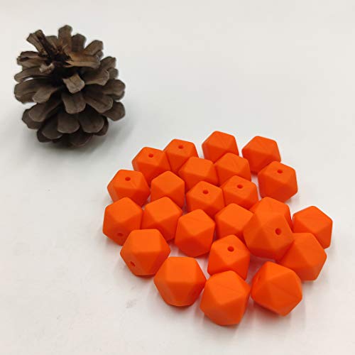 50 adet Portakal Kabuğu Rengi 17mm Silikon Altıgen Boncuk Silikon İnci Boncuk Silikon Geometri Boncuk Anne Takı Kolye Yapımı