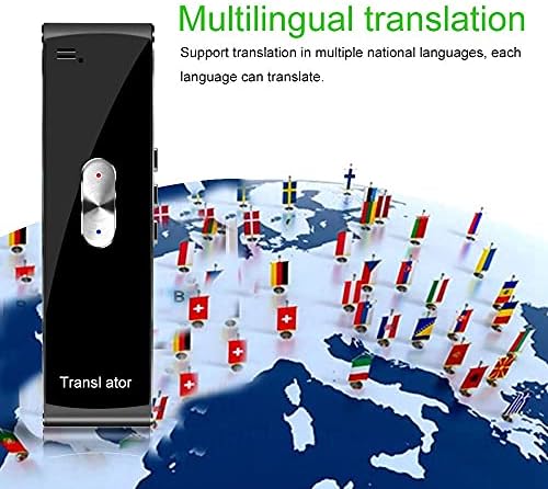 GYZCZX Taşınabilir Mini Kablosuz Akıllı Çevirmen 70 Dil Iki Yönlü Gerçek Zamanlı Anında Ses Çevirmen APP Bluetooth (Renk: Siyah)