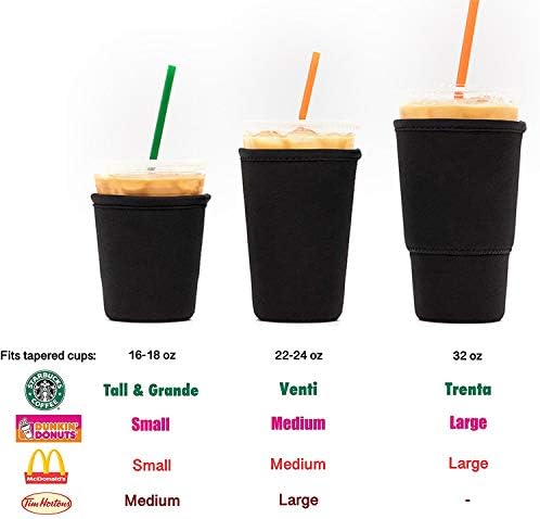 ZOLREN Yeniden Kullanılabilir Buzlu Kahve Fincanı Soğuk İçecekler için İzolatör Kovanı ve Starbucks Kahve, McDonalds, Dunkin