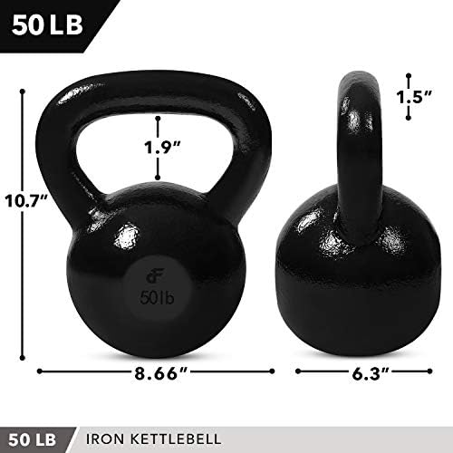 1. Gün Fitness Kettlebell Ağırlıkları Dökme Demir-11 Beden ve Paket Seçenekleri, 5-60 Pound - Balistik Egzersiz, Çekirdek Gücü,