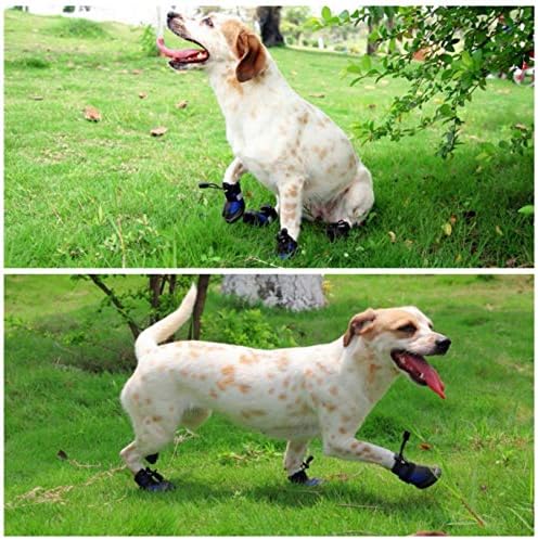 Su geçirmez Köpek Ayakkabıları Ayarlanabilir Kayışlar ve Sağlam Kaymaz Taban Pençe Koruyucuları Yansıtıcı Köpek Botları
