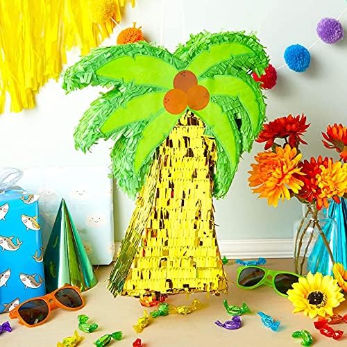 Tropikal Palmiye Ağacı Luau Piñata Yaz Doğum Günü Partisi için (16.5 x 13 İnç)