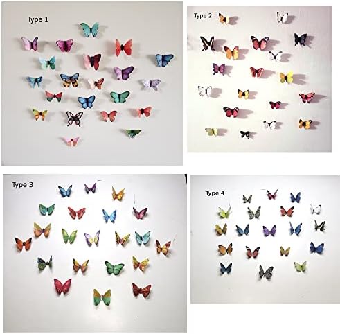 80 adet (4 takım) Doğal Mix 3D Kelebekler walll Dekorasyon Duvar Sticker Güzel Kelebek Çocuk Odası Duvar Çıkartmaları Ev Dekorasyon