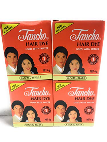 4 Paket Tancho Doğal Siyah Saç Boyası Japon 6 Gram her 24 Gram Toplam