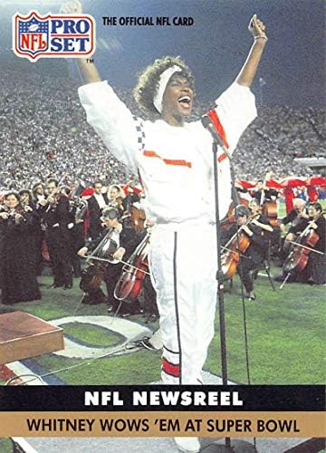 1991 Pro Set Futbol Kartı 350 Whitney Houston / RC Çaylak Kartı Resmi NFL Ticaret Kartı