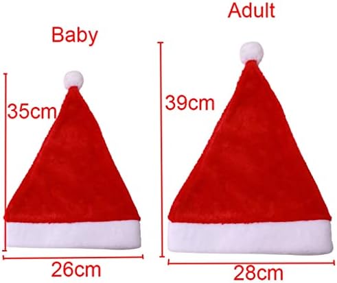 KLHHG Noel Şapka için Bebek Yetişkin Peluş Noel Baba Şapka Noel Partisi Dekorasyon için (Renk: B, Boyutu: Yetişkin 28x39 cm)