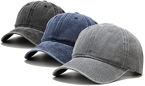 3 Paket beyzbol Şapkası Vintage Sıkıntılı Düşük Profil Yapılandırılmamış Pamuk Baba Şapka Kadınlar Erkekler için Ayarlanabilir
