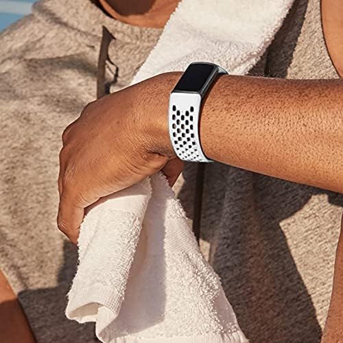 FFENFEI Elastik Bant Fitbit Şarj 5 Bantları ile Uyumlu, spor Smrat Saat Kayışı Silikon Bantları Bilezik Tutuşunu Ayarlanabilir