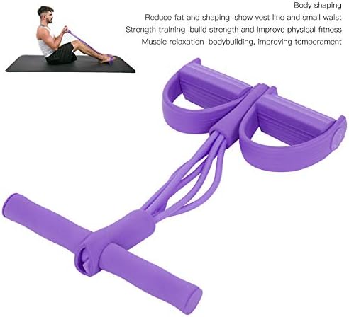 Asıxxsıx Sit Up Eğitim Halatı, Relax Elastik Çekme Halatı, taşınabilir Hafif Açık Havada Fitness Dükkanı Yoga Odası Kapalı(Mor)