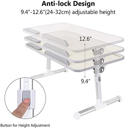 Dizüstü Yatak Tepsisi Masası, Nearpow (Daha Büyük Boy) Ayarlanabilir Dizüstü Yatak Standı, Katlanabilir Ayaklı Portatif Ayaklı