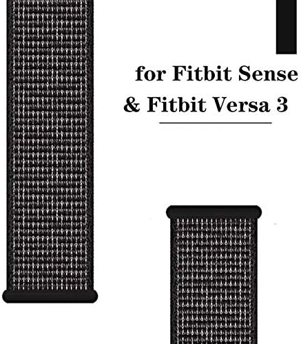 IMPAWFAN 3 Paketi Naylon Bantları ile Uyumlu Fitbit Sense / Fitbit Versa 3, Yumuşak Naylon Yedek Kayış Kadın Erkek, Spor Bileklik