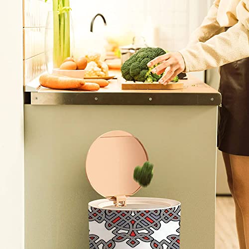 Kapaklı Küçük Çöp Kutusu Grafik Tasarım Hediye Paketleme için Dikişsiz Renkli Dokuma Düğüm veya Ahşap Ayaklı Çöp Kutusu Mutfak,