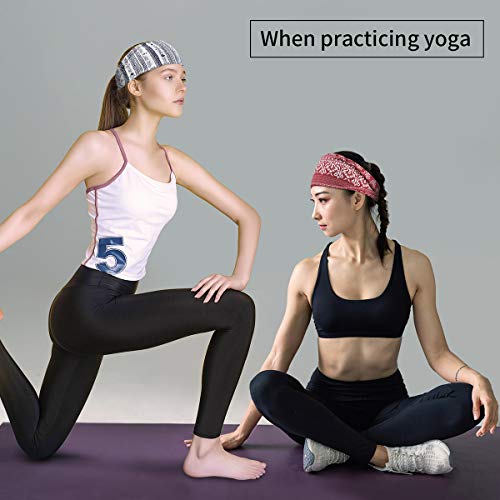 Tyfthuı 8 Paket Bantlar Kadınlar için, Yoga Koşu Spor Bantlar Saç Bantları Elastik Kaymaz Ter Bantlar Kafa Wrap Egzersiz Bantlar