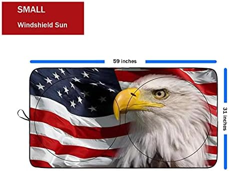 SEPORUD Araba Ön Cam Güneşlik (59x 31), Amerikan Kartal Bayrağı ABD Vatansever Tasarım-Katlanır Araba Ön Cam Güneşlik Otomobil