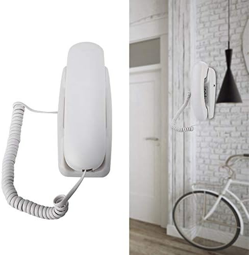 Lıyeehao Duvar Sabit Vintage İş Telefonu, Masaüstü Kablolu Telefon, aile Ev için Ev için Otel(Beyaz)