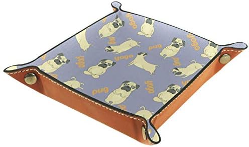 LORVIES Pugs Meditasyon Yoga Desen Sevimli Köpekler Desen saklama kutusu Küp Sepet Kovaları Konteynerler Ofis Ev için
