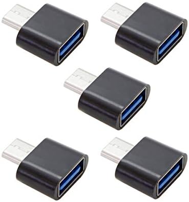 5 adet Tip-C USB-C USB 2.0 OTG Adaptör Cep Telefonu Tablet ve USB Kablosu ve Flash Disk ve Fare ve Dizüstü Bilgisayar (Siyah)