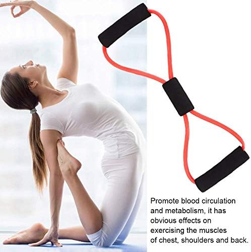 Tutuba Direnç Tüp Kolu ile, 8 Şekilli Egzersiz Kordonlar Göğüs Streç Yoga Eğitim Spor Elastik Tüp Bantları (Rastgele Renk)