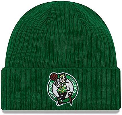 New Era Unisex Boston Celtics Core Klasik Örgü Şapka Örgü Bere, Yetişkin, Yeşil, İşletim sistemi