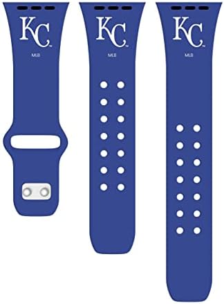 Kansas City Royals Silikon Spor saat kayışı Apple Watch ile Uyumlu (42mm / 44mm-Mavi)
