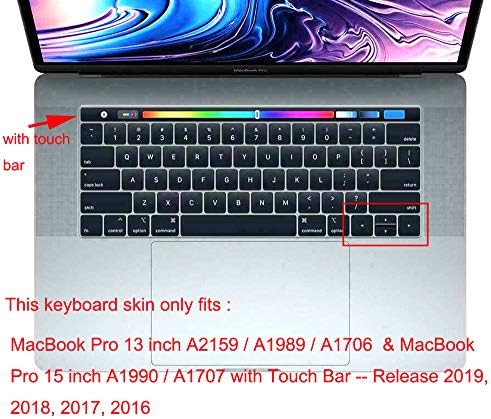 Ultra İnce Klavye Kapak Koruyucu Yumuşak Silikon Cilt Touch Bar ve Touch ID ile MacBook Pro 16 inç ile Uyumlu A2141-Kasım 2019'da